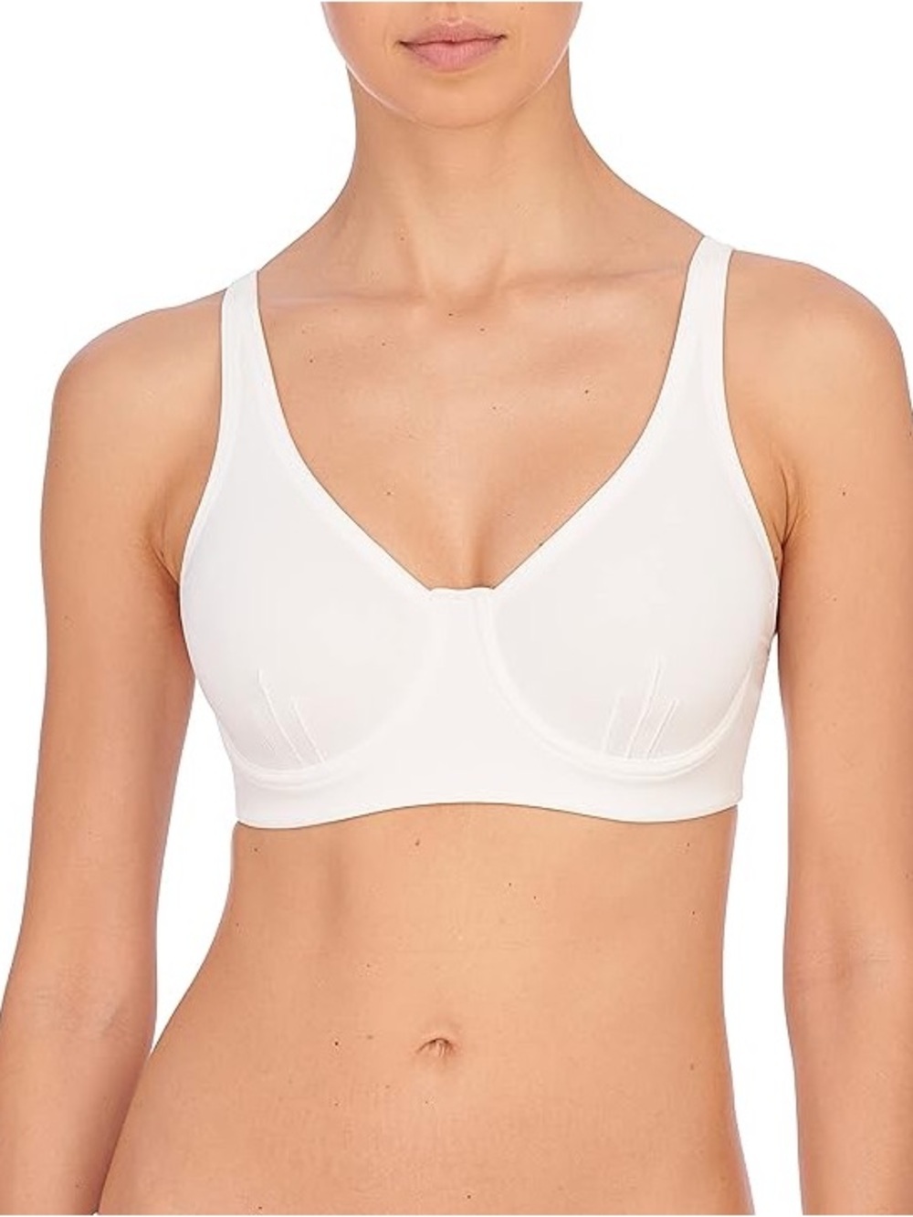 NWT Natori Performance Sport Bra 36D White Coolmax Underwire Convertible Straps